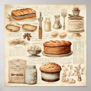 Poster Vintage culinaire Motif