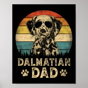 Poster Vintage Dalmatien père Amoureux de les chiens père
