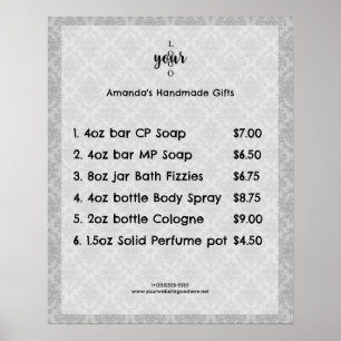 Poster Vintage Damas Petite entreprise Tarifs