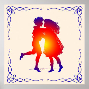 Poster vintage Dancing Couple brillant