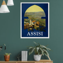 POSTER VINTAGE D'ASSISI ITALIE