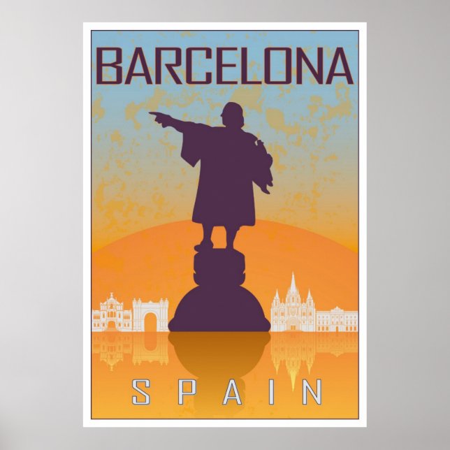 Poster vintage de Barcelone (Devant)