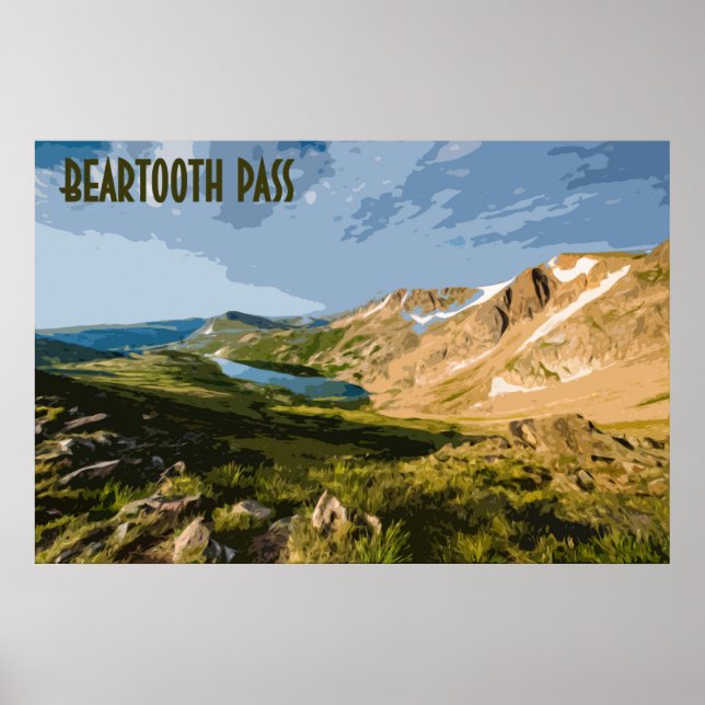 Poster vintage de Beartooth Pass (Devant)