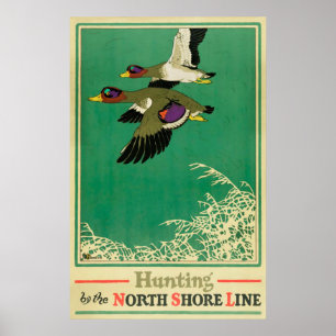 Poster vintage de chasse et de pêche