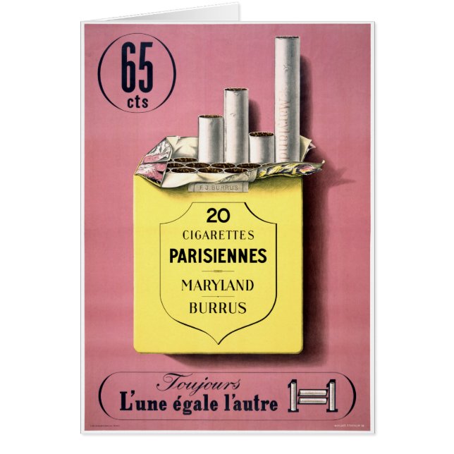 Poster vintage de cigarettes français restauré (Devant)