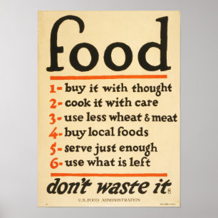 Poster vintage de conservation alimentaire de la P