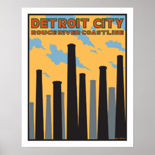 Poster vintage de Detroit