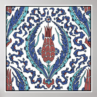 Poster vintage de la belle tulipe turque