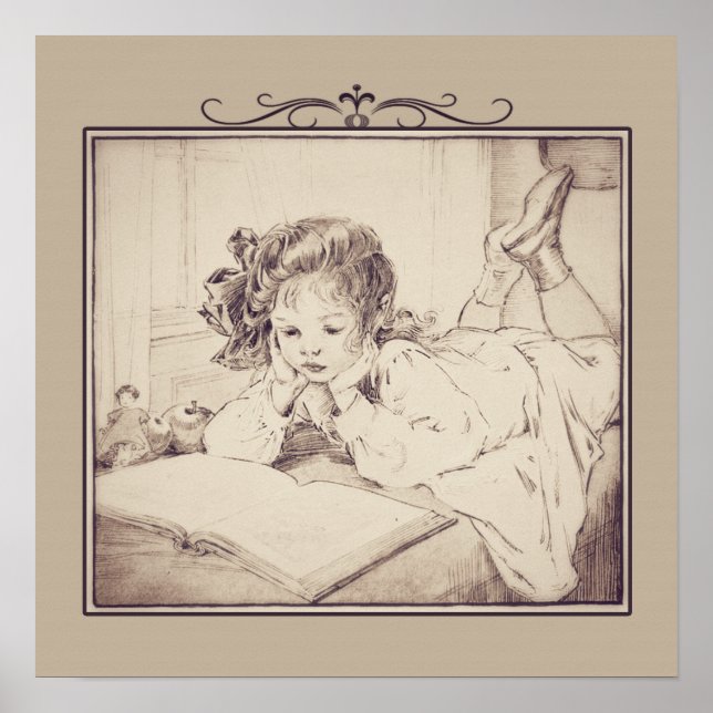 Poster vintage de lecture (Devant)