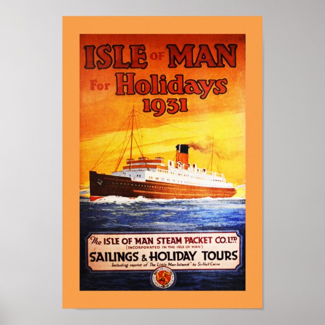 Poster vintage de l'île de Man (Devant)