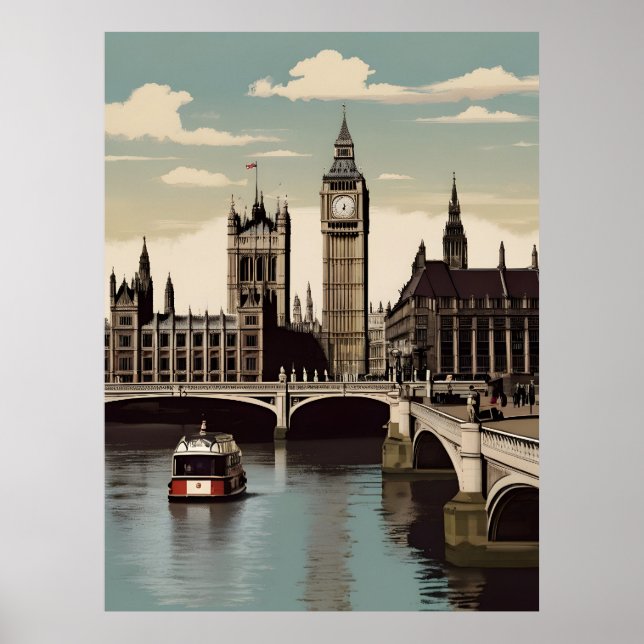 Poster vintage de Londres (Devant)