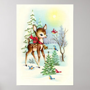 Poster Vintage de Noël rétro