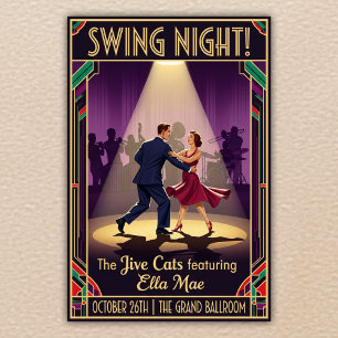 Poster vintage de nuit des Jive Cats