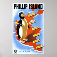 Poster vintage de Phillip Island Victoria Australi