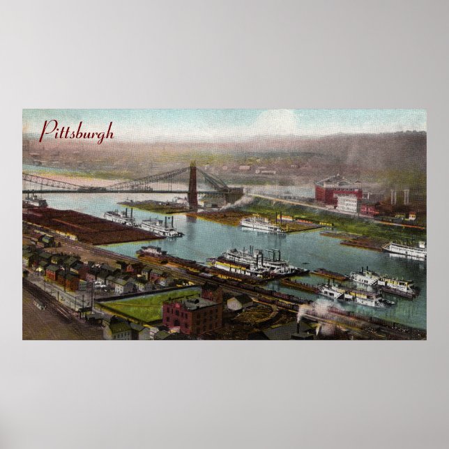 Poster vintage de Pittsburgh 1800 (Devant)