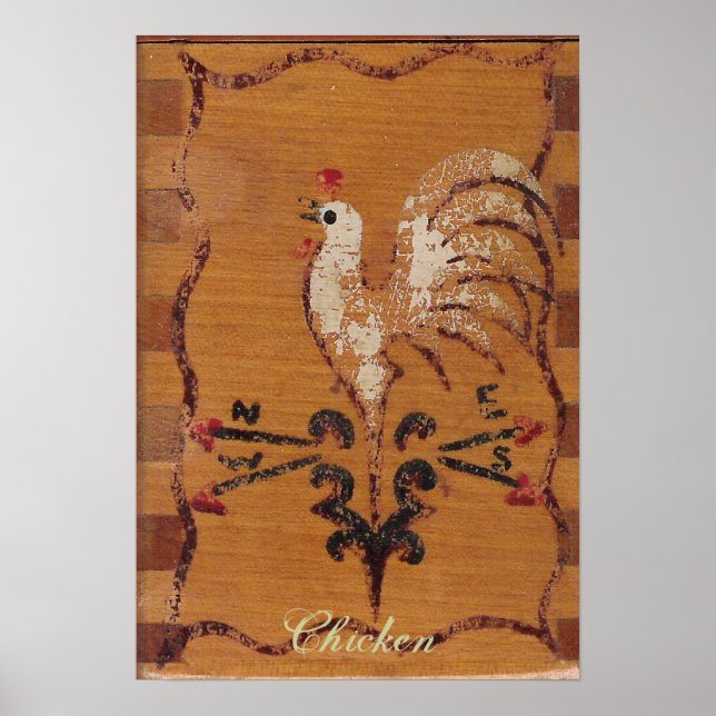 Poster vintage de poulet (Devant)