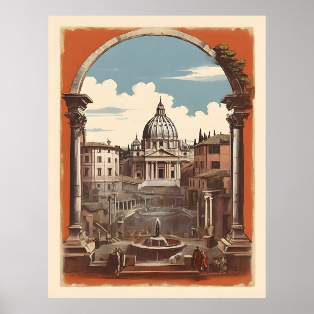 Poster vintage de Rome (Devant)