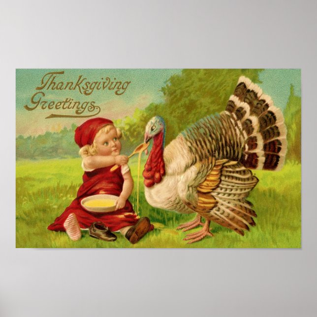 Poster vintage de Thanksgiving (Devant)