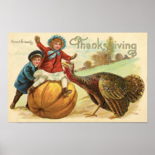 Poster vintage de Thanksgiving