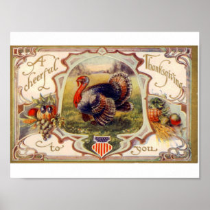 Poster vintage de Thanksgiving — Turquie
