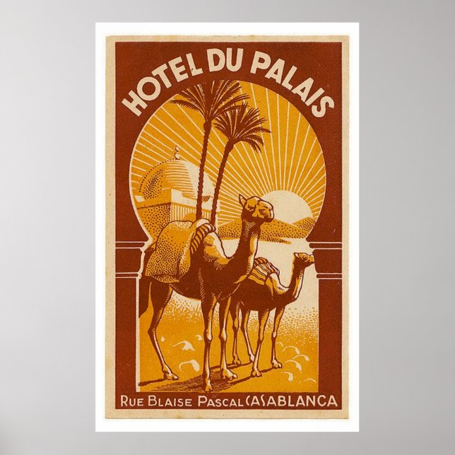 Poster vintage de voyage Casablanca (Devant)