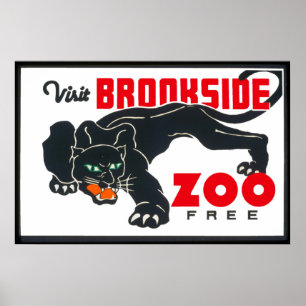 Poster vintage de zoo de Brookfield de visite