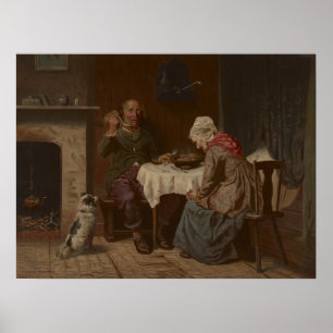 Poster Vintage demander une Bénédiction Lithographie