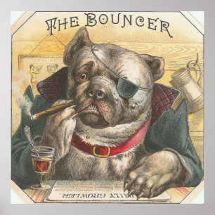 Poster Vintage Dog Bouncer Bar