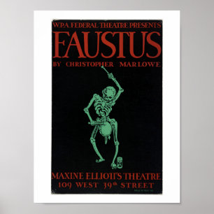 Poster vintage du docteur Faustus de Marlowe