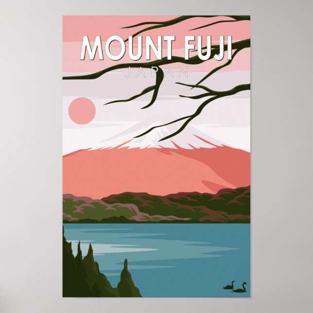 Poster Vintage du Mont Fuji Japon (Devant)