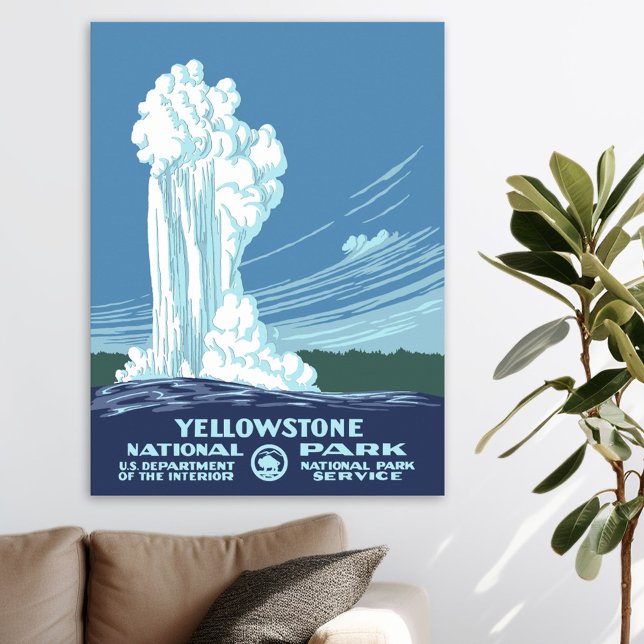 Poster vintage du parc national Yellowstone (Yellowstone)