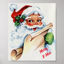 Poster vintage du Père Noël