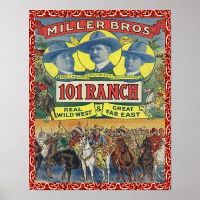 Poster vintage du ranch Western 101 (Devant)