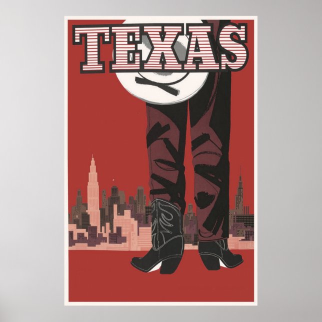 Poster vintage du Texas (Devant)