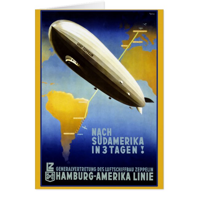 Poster vintage d'un dirigeable (Devant)