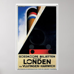 Poster vintage Dutch Rail Ferry