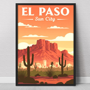 Poster Vintage El Paso Texas