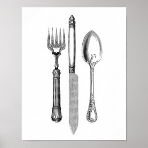 Poster VIntage Elegant Silverware