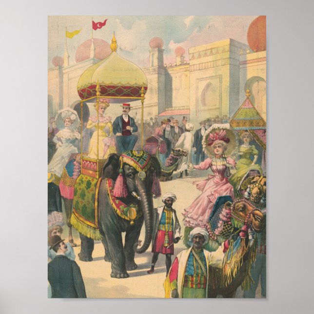 Poster vintage Elephant Ride (Devant)
