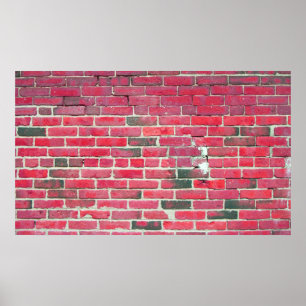 Poster vintage en briques rouges texture murale