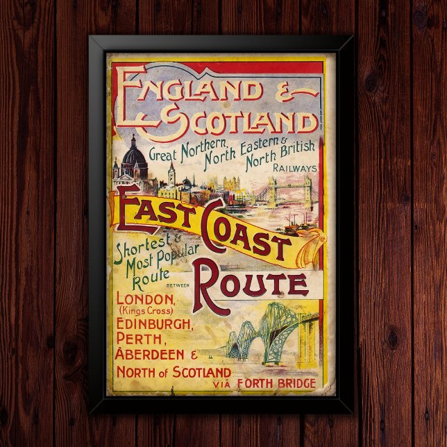 Poster Vintage England & Scotland Rail Advertising (Créateur téléchargé)