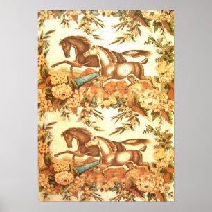 Poster vintage équestre à cheval
