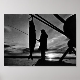 Poster Vintage États-Unis Alaska flottille pêche
