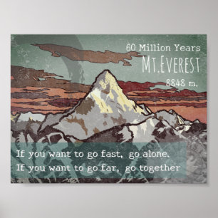 Poster Vintage Everest - Sherpa Travail d'équipe Voyage e