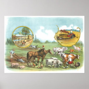 Poster Vintage Farming Australia