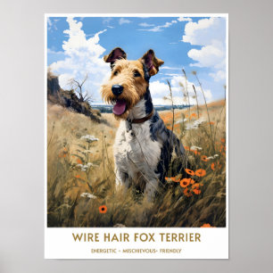 Poster Vintage fil cheveux Fox Terrier