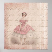Vintage fille Ballerina dans un Tutu rose