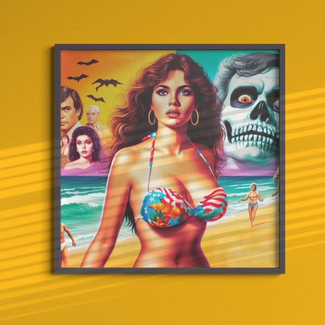 Poster Vintage fille d'été (Créateur téléchargé)