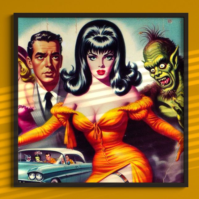 Poster Vintage fille vampire (Créateur téléchargé)