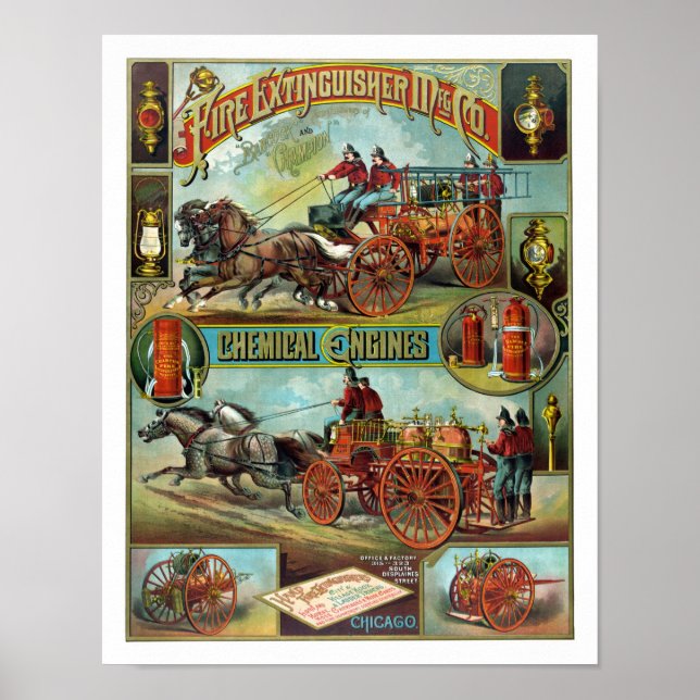 Poster Vintage Fire Fighter (Devant)